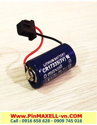 Maxell CR17335 (Zắc đặc biệt), Pin Maxell CR17335 lithium 3v 2/3A 1750mAh (Xuất xứ NHẬT)
